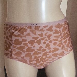 Love Stories Heart Print High-Waisted Briefs Size 3 Nwot